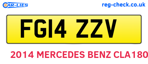 FG14ZZV are the vehicle registration plates.