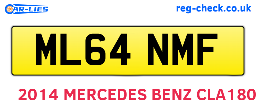 ML64NMF are the vehicle registration plates.