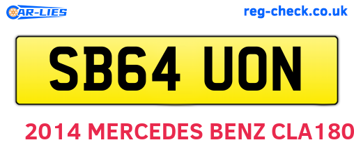 SB64UON are the vehicle registration plates.