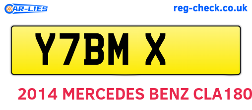 Y7BMX are the vehicle registration plates.