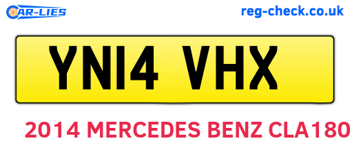 YN14VHX are the vehicle registration plates.