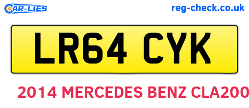 LR64CYK are the vehicle registration plates.