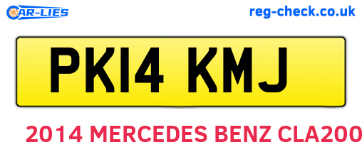 PK14KMJ are the vehicle registration plates.