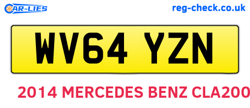 WV64YZN are the vehicle registration plates.