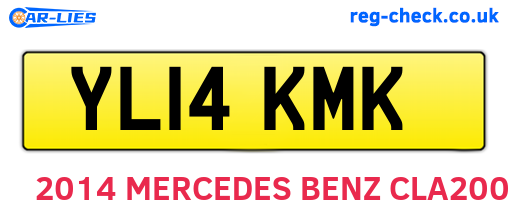 YL14KMK are the vehicle registration plates.