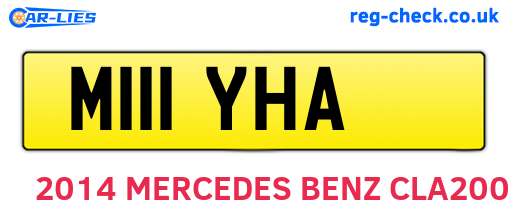 M111YHA are the vehicle registration plates.