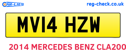 MV14HZW are the vehicle registration plates.