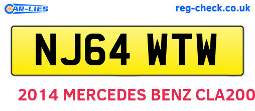 NJ64WTW are the vehicle registration plates.