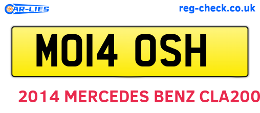 MO14OSH are the vehicle registration plates.