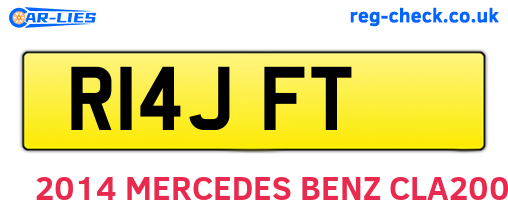 R14JFT are the vehicle registration plates.