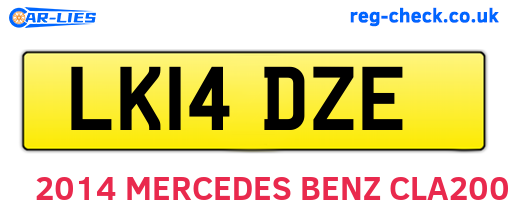 LK14DZE are the vehicle registration plates.
