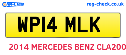 WP14MLK are the vehicle registration plates.