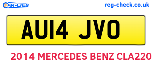 AU14JVO are the vehicle registration plates.
