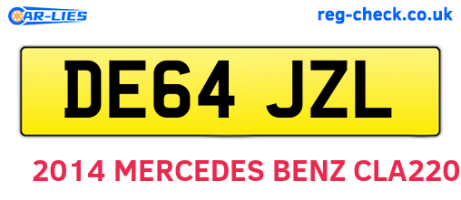 DE64JZL are the vehicle registration plates.