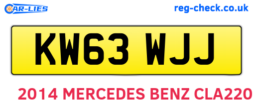 KW63WJJ are the vehicle registration plates.