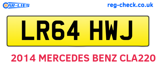 LR64HWJ are the vehicle registration plates.