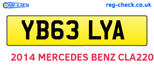 YB63LYA are the vehicle registration plates.