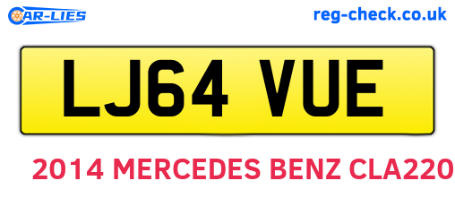 LJ64VUE are the vehicle registration plates.