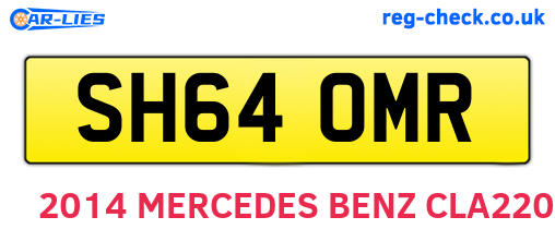 SH64OMR are the vehicle registration plates.