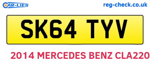 SK64TYV are the vehicle registration plates.