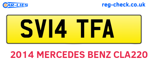 SV14TFA are the vehicle registration plates.