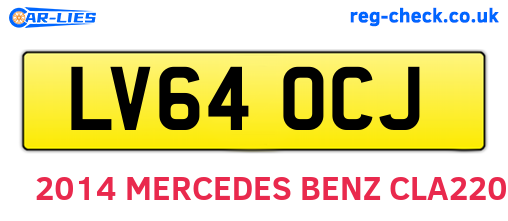 LV64OCJ are the vehicle registration plates.