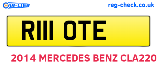 R111OTE are the vehicle registration plates.