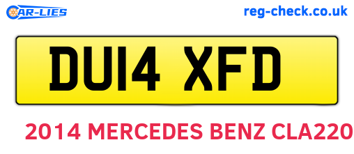 DU14XFD are the vehicle registration plates.