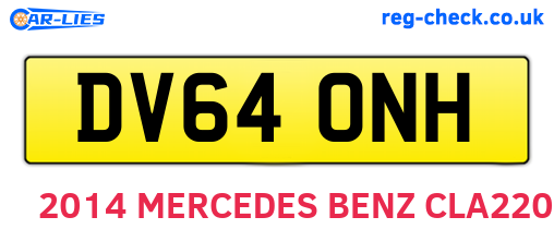 DV64ONH are the vehicle registration plates.