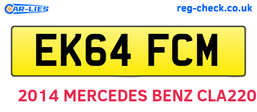 EK64FCM are the vehicle registration plates.