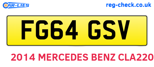 FG64GSV are the vehicle registration plates.