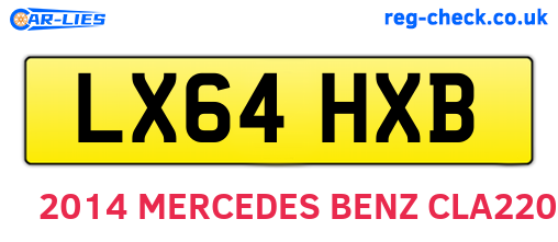 LX64HXB are the vehicle registration plates.