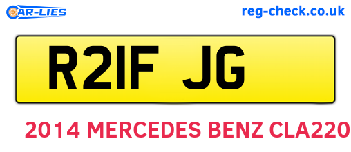 R21FJG are the vehicle registration plates.