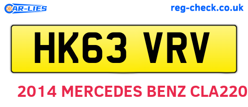 HK63VRV are the vehicle registration plates.