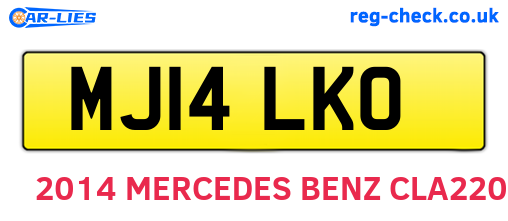MJ14LKO are the vehicle registration plates.