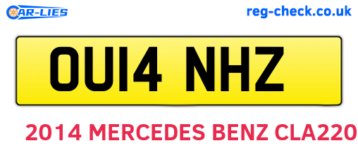OU14NHZ are the vehicle registration plates.