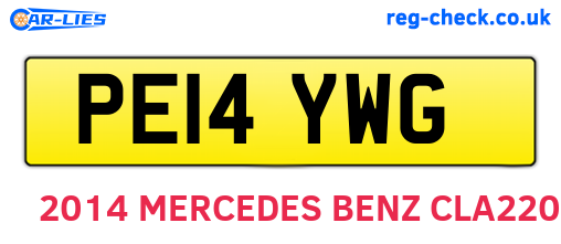 PE14YWG are the vehicle registration plates.