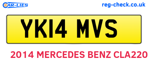 YK14MVS are the vehicle registration plates.
