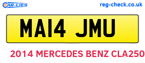 MA14JMU are the vehicle registration plates.