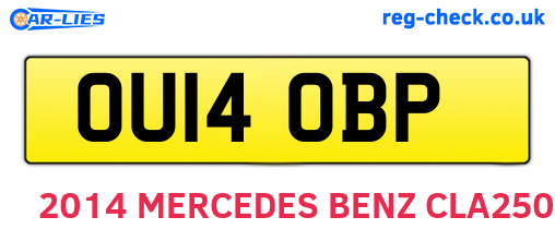 OU14OBP are the vehicle registration plates.