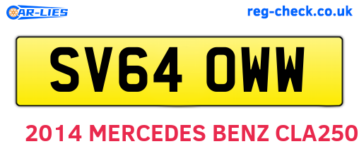 SV64OWW are the vehicle registration plates.