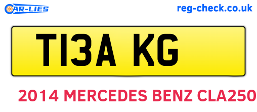 T13AKG are the vehicle registration plates.