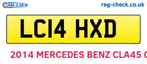LC14HXD are the vehicle registration plates.