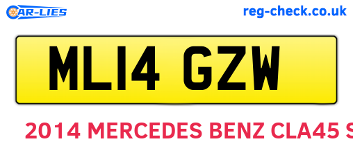 ML14GZW are the vehicle registration plates.