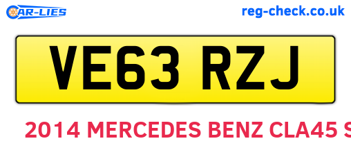 VE63RZJ are the vehicle registration plates.