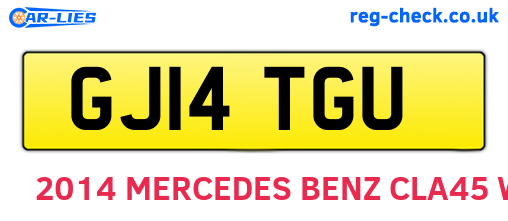 GJ14TGU are the vehicle registration plates.
