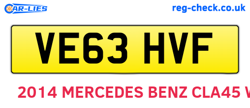 VE63HVF are the vehicle registration plates.