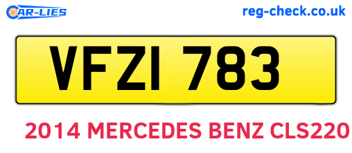 VFZ1783 are the vehicle registration plates.
