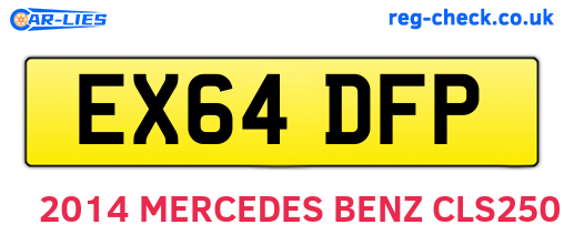 EX64DFP are the vehicle registration plates.