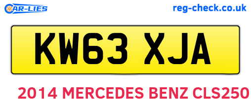 KW63XJA are the vehicle registration plates.